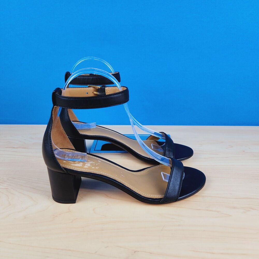 Tory Burch‎ Cecile Womens Size 6.5 Block Heels Black Leather Slingback Sandals